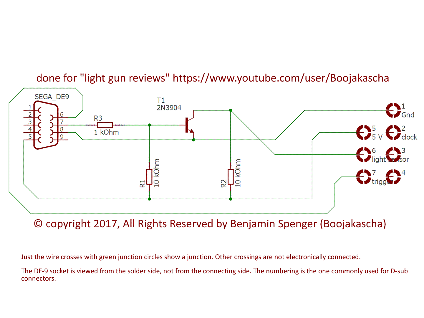 Scheme of the Sega Phaser to Nintendo Entertainment System (NES) adapter